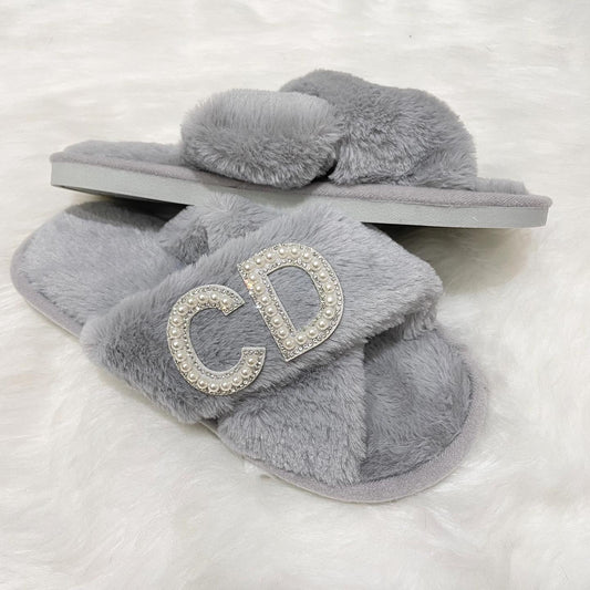 Fluffy Criss Cross Slippers